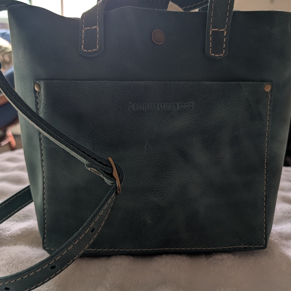 Portland Leather Goods Mini Crossbody Tote – Reef Green Full Grain Leather -BNNU - Picture 10 of 10